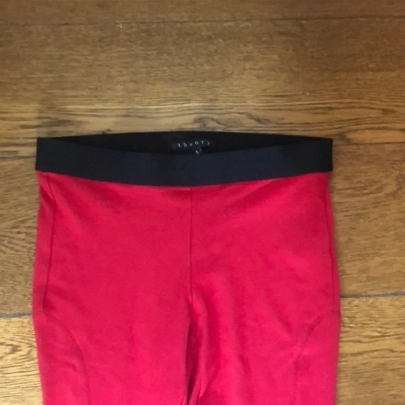 Theory Red Ponte Structured Stretch Pants S